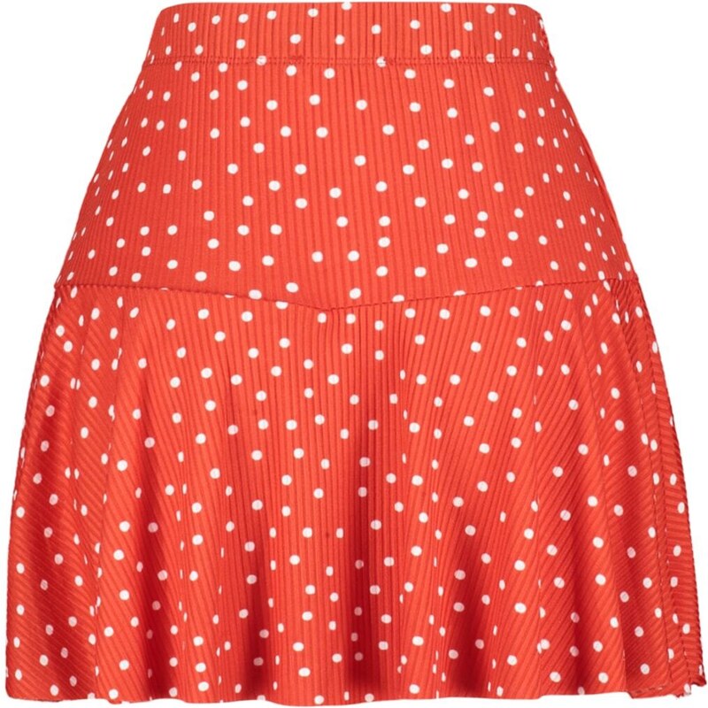 Trendyol Pomegranate Blossom Polka Dot Skirt-Look High Waist Mini Knitted Shorts