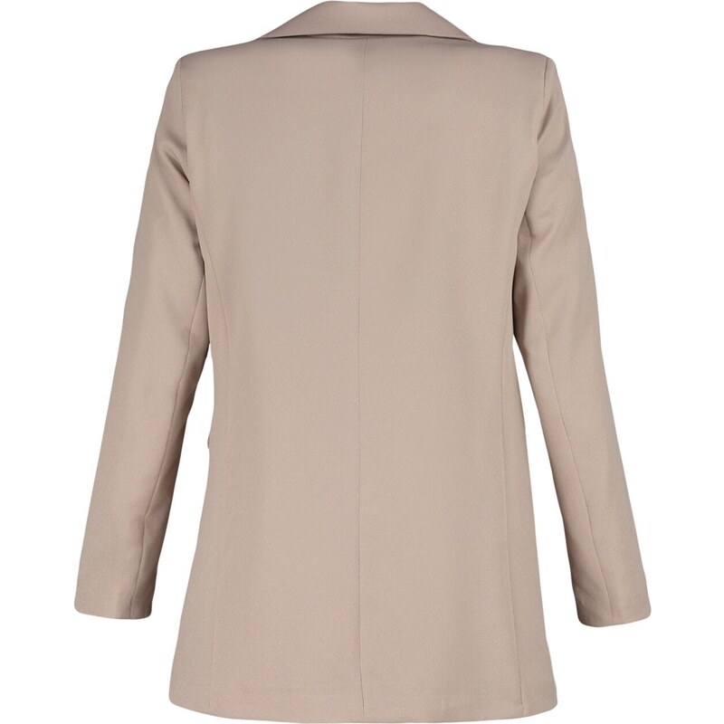 Trendyol Mink Double Button Detailed Blazer with Pockets, Lined Woven Jacket