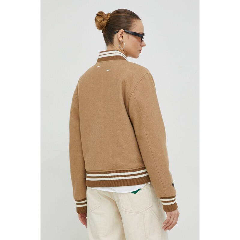 Vlněná bomber bunda Filling Pieces Varsity Jacket hnědá barva, přechodná, 81422209985