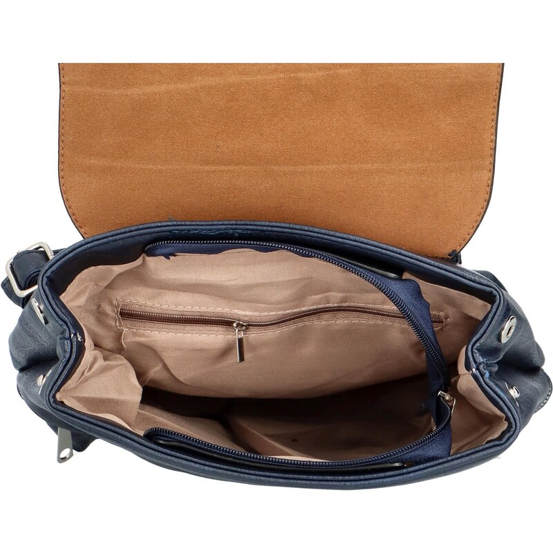 INT COMPANY Stylový dámský koženkový batoh Ramana, tmavě modrá