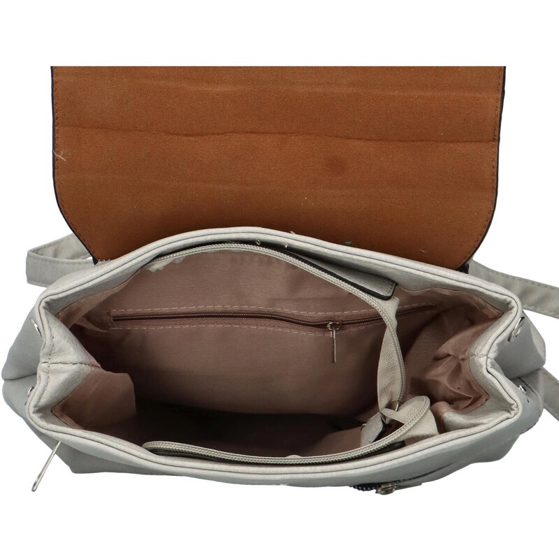INT COMPANY Stylový dámský koženkový batoh Ramana, šedá