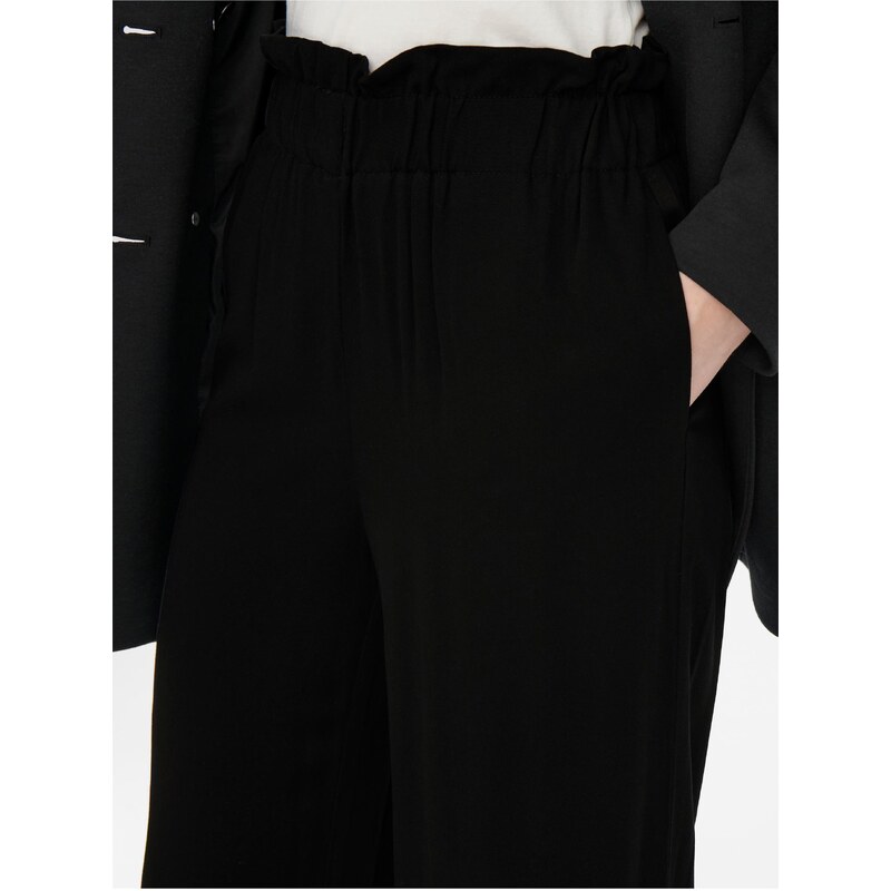 Černé dámské široké kalhoty ONLY Caly - Dámské
