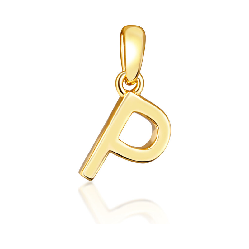 JVD Stříbrný pozlacený přívěsek - písmenko P SVLP0948XH2GO0P