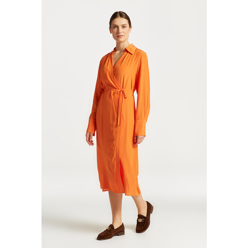 ŠATY GANT REG WRAP DRESS oranžová 34