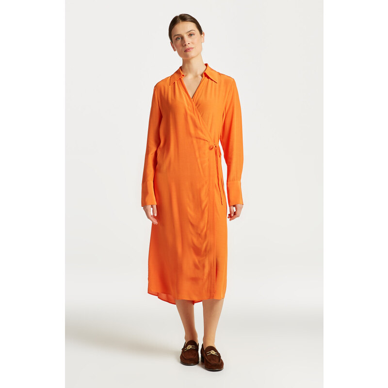 ŠATY GANT REG WRAP DRESS oranžová 34