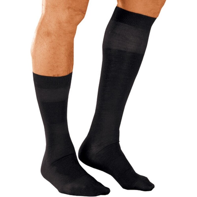 Blancheporte Sada 2 párů ponožek s masážním efektem, 60 % vlna černá 39-42