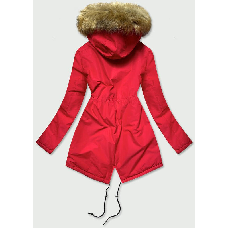 S'WEST Červená dámská zimní bunda typu parka (B2628)
