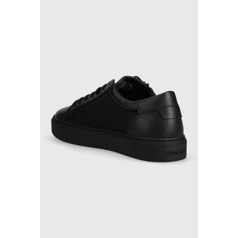 Sneakers boty Calvin Klein LOW TOP LACE UP W/ZIP MONO JQ černá barva, HM0HM01013
