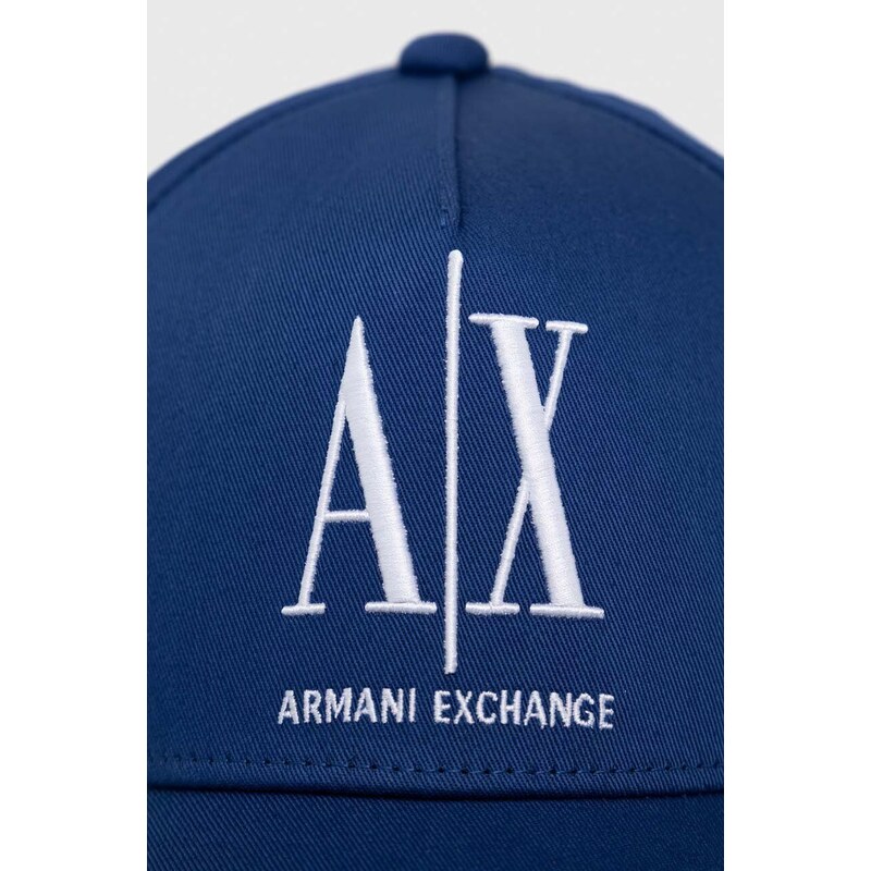 Bavlněná baseballová čepice Armani Exchange tmavomodrá barva, s aplikací, 954047 CC811 NOS