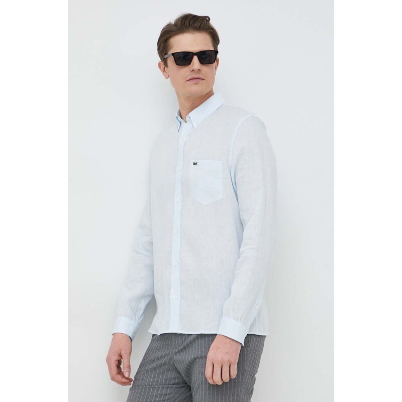 Plátěná košile Lacoste regular, s límečkem button-down