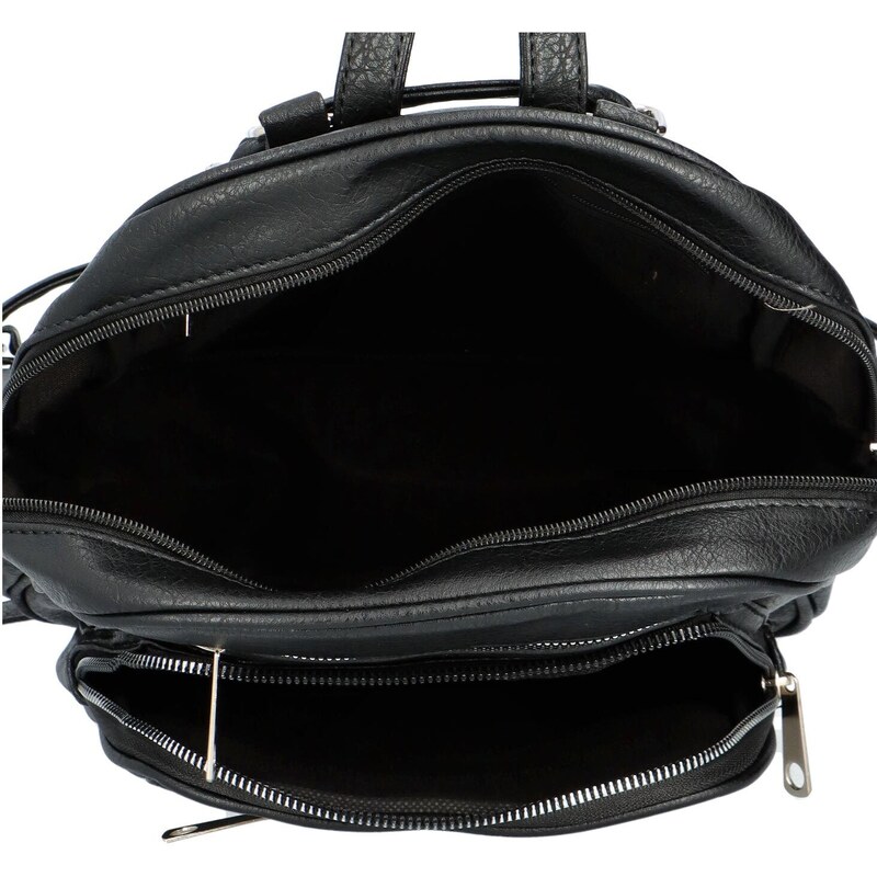 INT COMPANY Trendový dámský koženkový batoh Amanta, černá