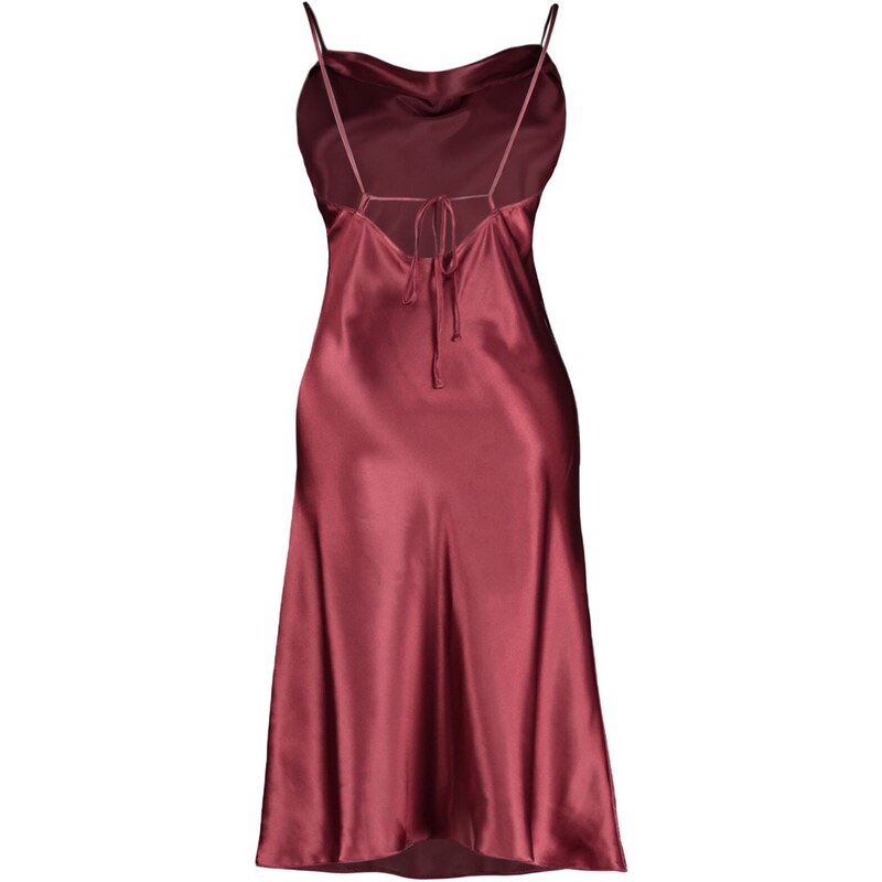 Trendyol Curve Claret Red Straps, Satin Woven Back Detailed Nightgown