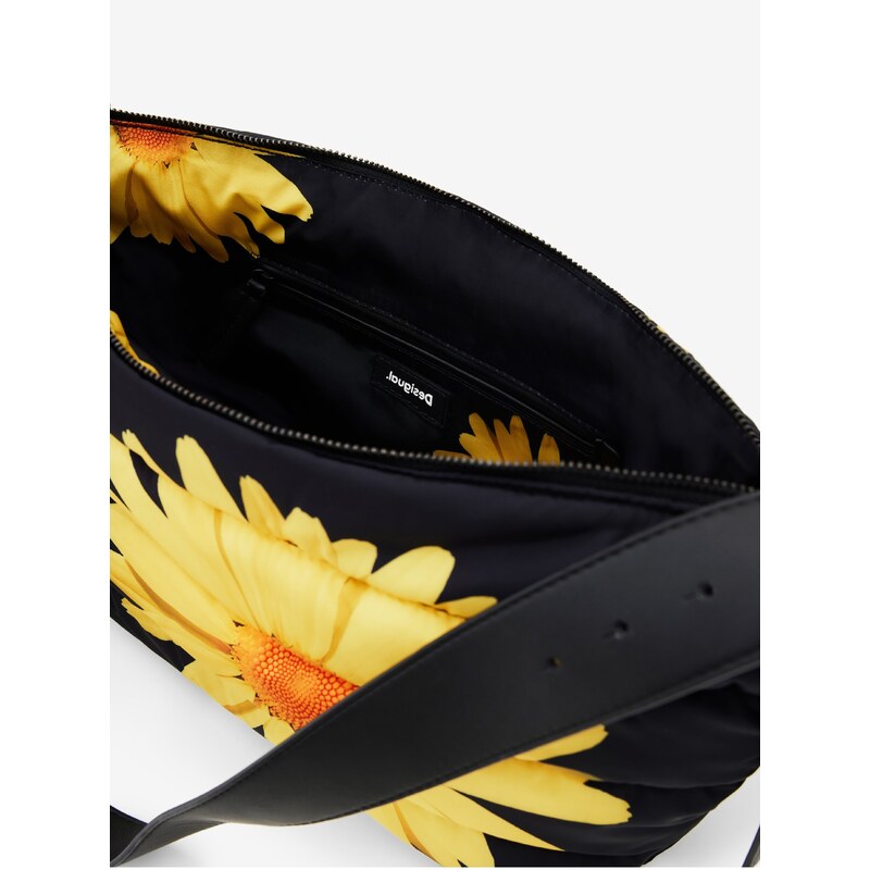 Žluto-černá dámská květovaná kabelka Desigual Margaritas Dover - Dámské