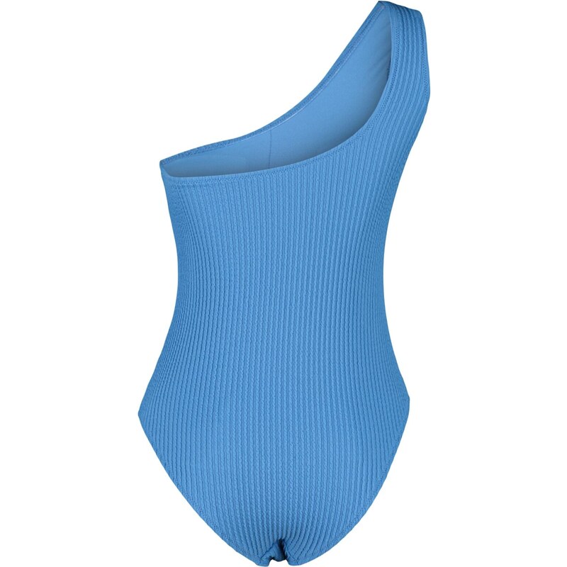Trendyol modré texturované plavky na jedno rameno s pravidelnými nohavicemi