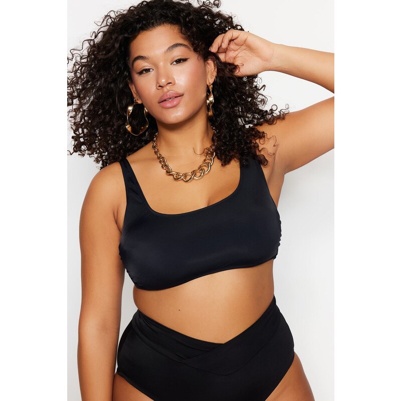 Trendyol Curve Black Square Neck Bralette Bikini Top