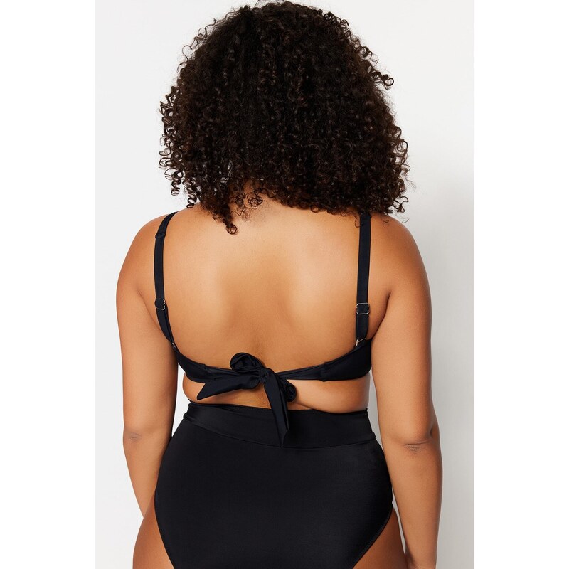 Trendyol Curve Black Square Neck Bralette Bikini Top