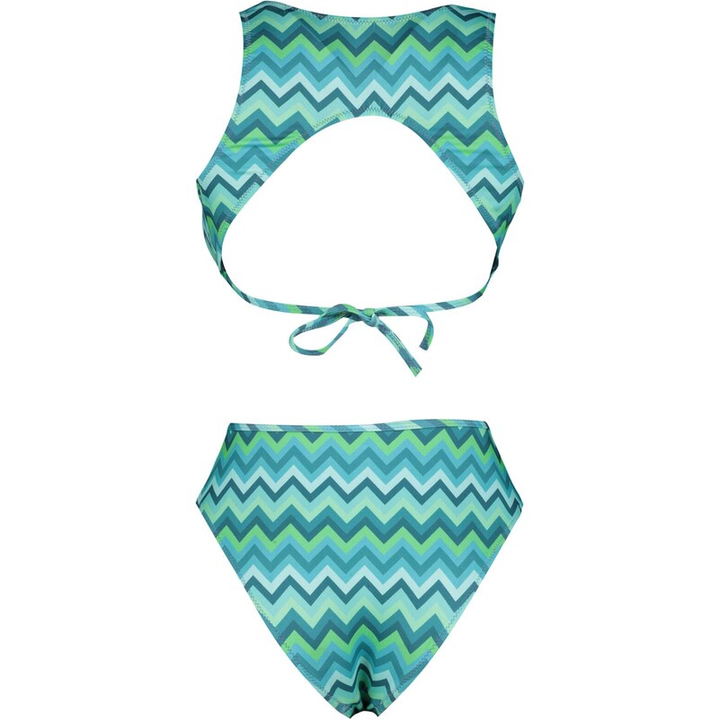 Trendyol Geometric Patterned Deep Low-cut High Leg Regular Swimsuit