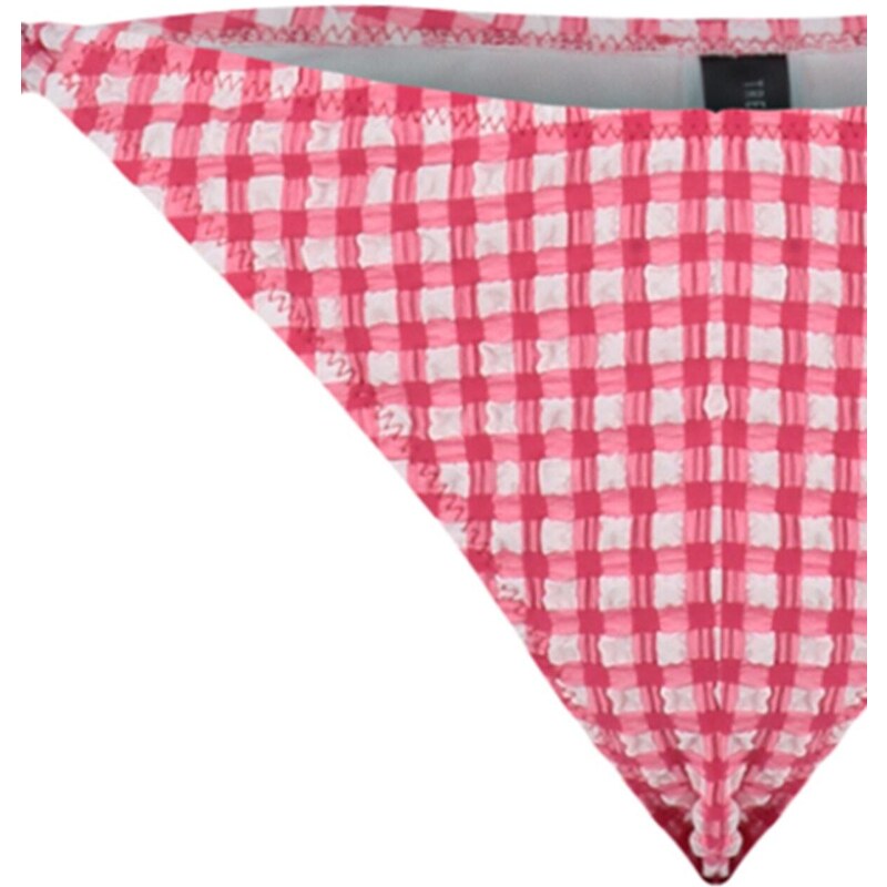 Trendyol Red Gingham Texturovaný Tie-Up Pravidelné Kalhoty Na Nohavici