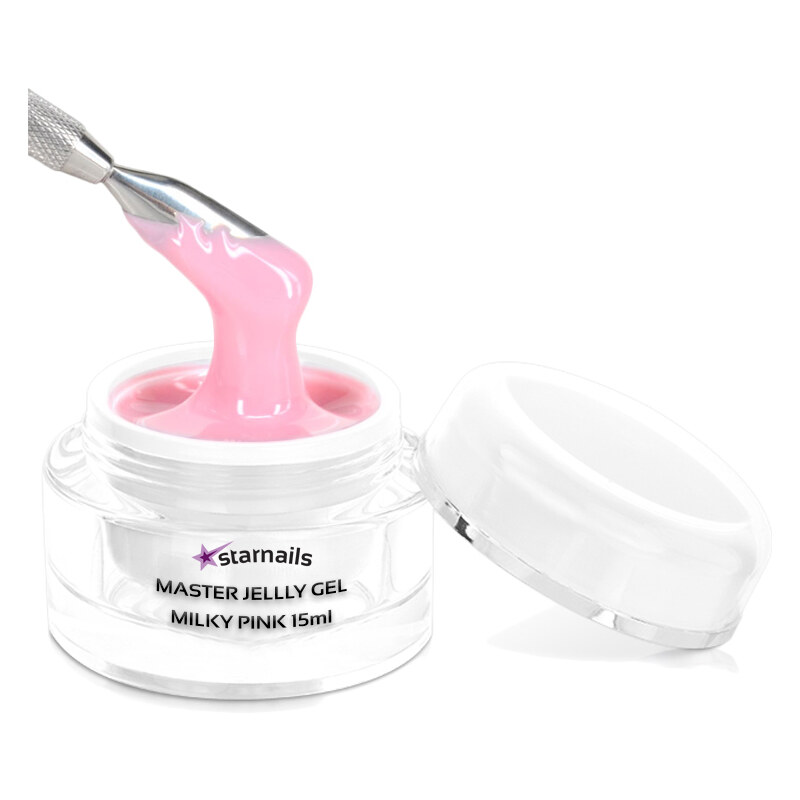 UV/LED Jelly Gel Master Milky Pink, 15ml - želatinový stavební gel