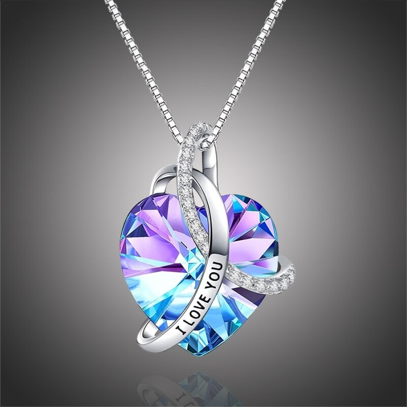 GRACE Silver Jewellery Exkluzivní náhrdelník Swarovski Elements I LOVE 77086767