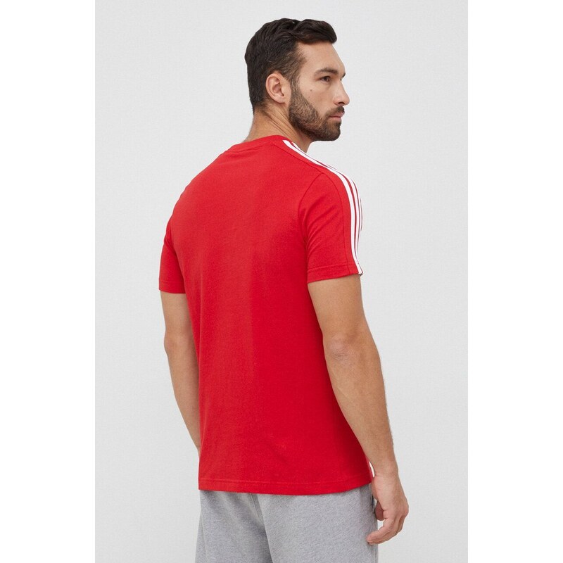 Bavlněné tričko adidas červená barva, IC9339