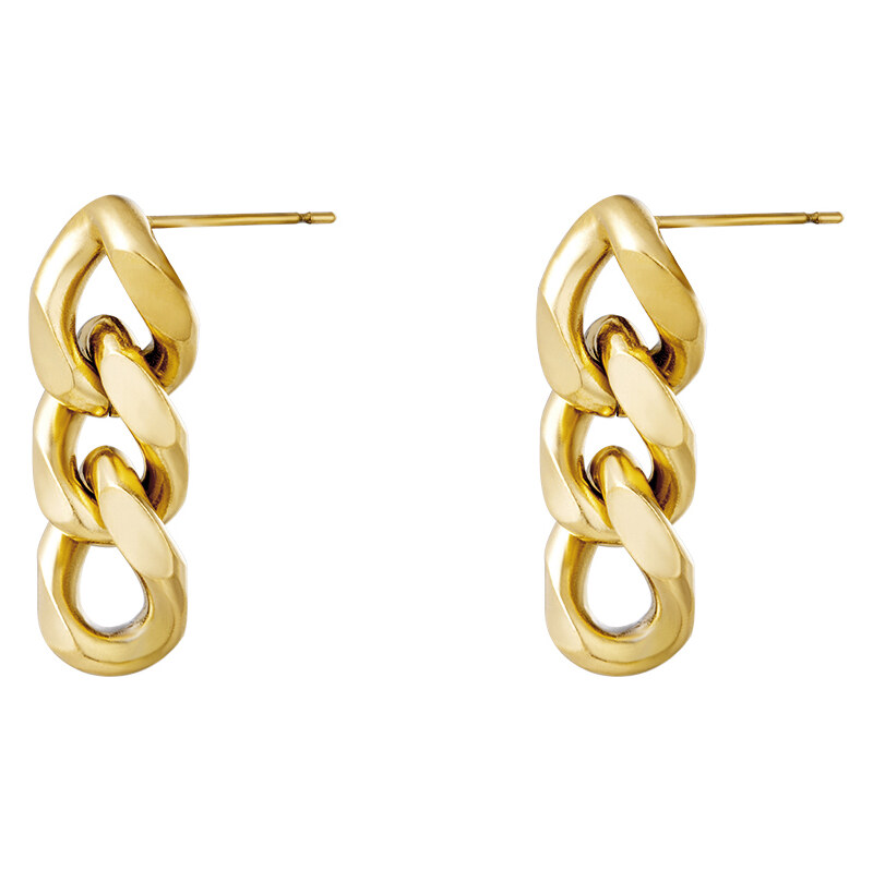 Atreya Zlacené ocelové visací náušnice Chain 115035020