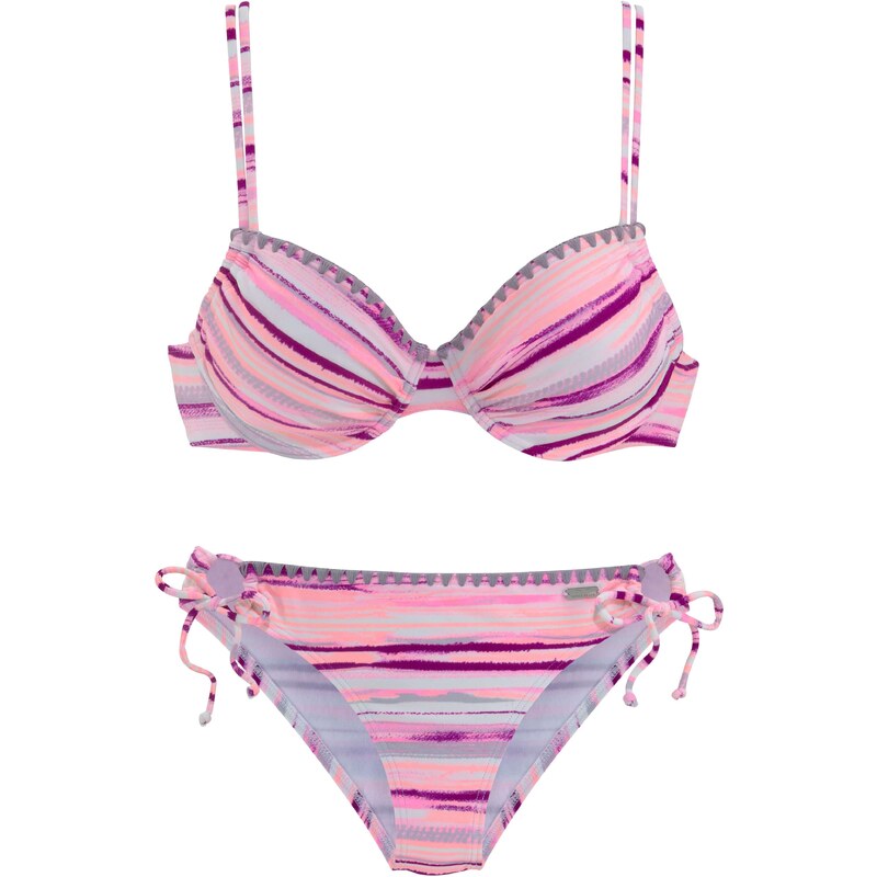 VENICE BEACH Bikiny pastelová modrá / tmavě fialová / meruňková 95871945