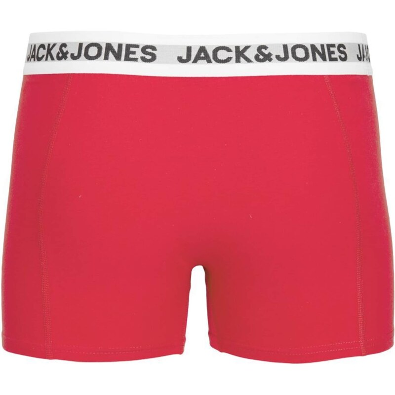 JACK & JONES Boxerky červená / černá / bílá