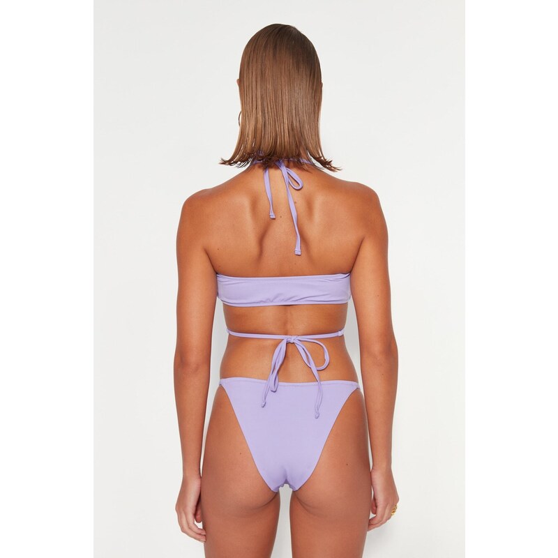 Trendyol Lilac Bralette Tie Bikini Top