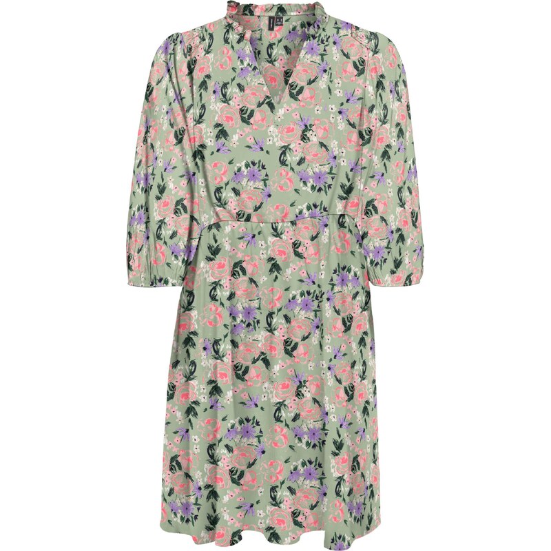 VERO MODA Šaty OLIVIA zelená / pastelově zelená / světle fialová