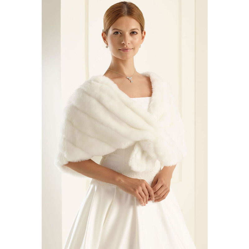 Bianco Evento Kožešinové bolerko pro svatební matky 77118743