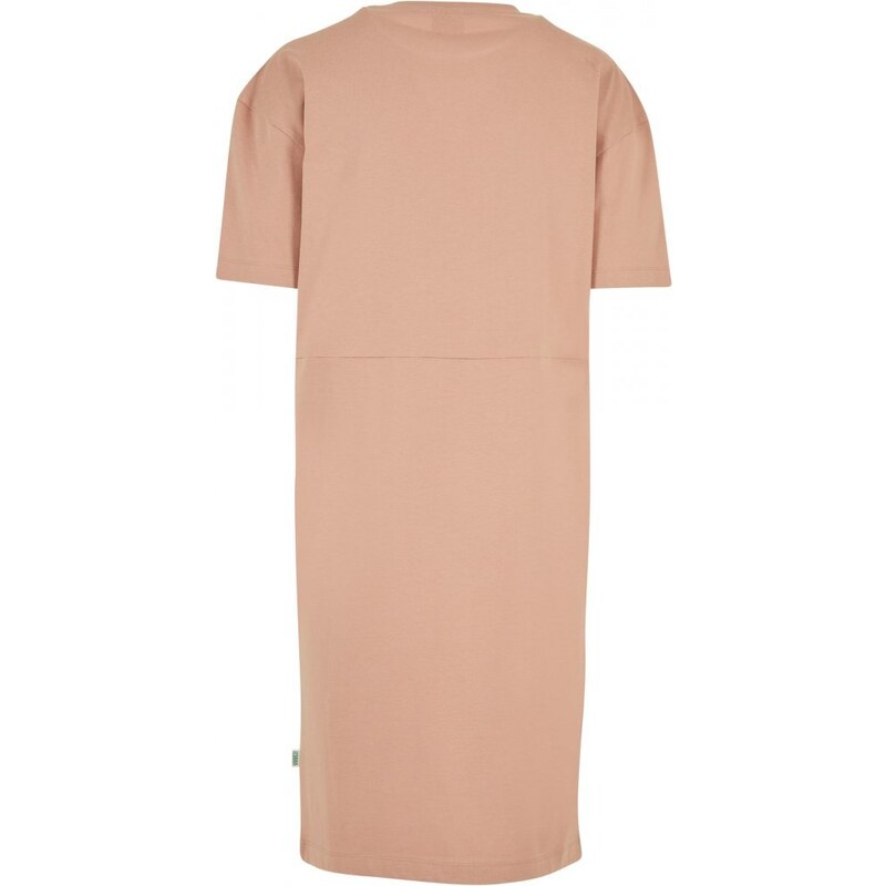 Dámské šaty Urban Classics Organic Oversized Slit Tee Dress amber