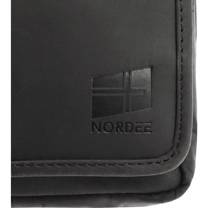 Pánská kožená taška přes rameno Nordee H2021 černá