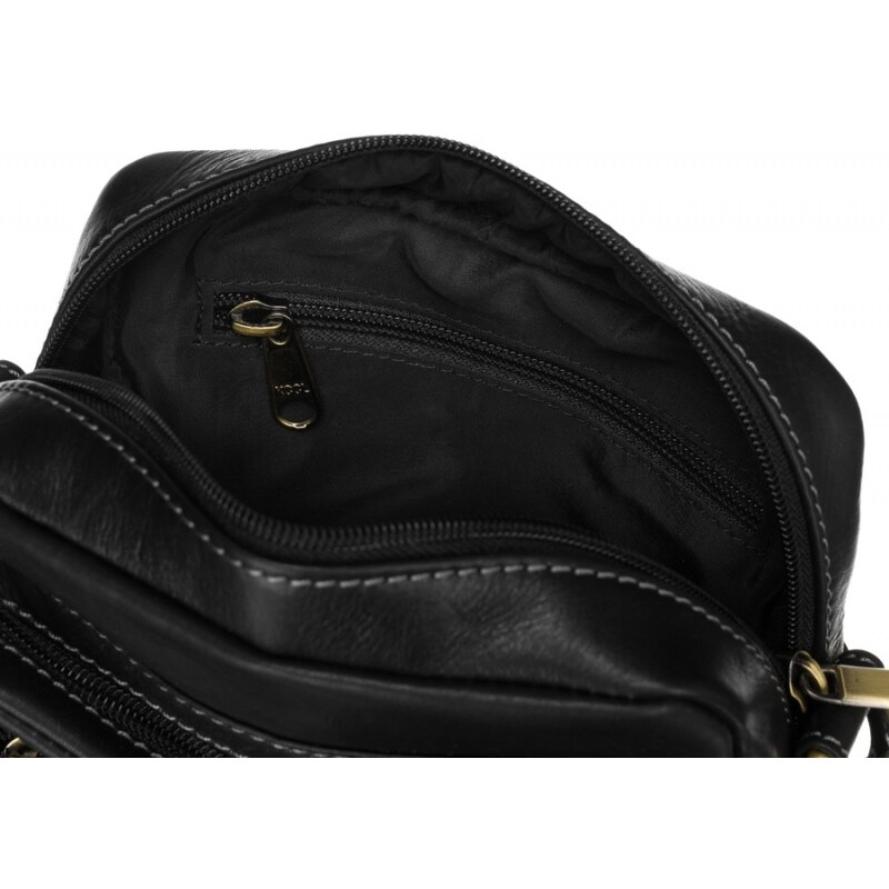 Peterson Pánská kožená taška přes rameno černá (GT185)
