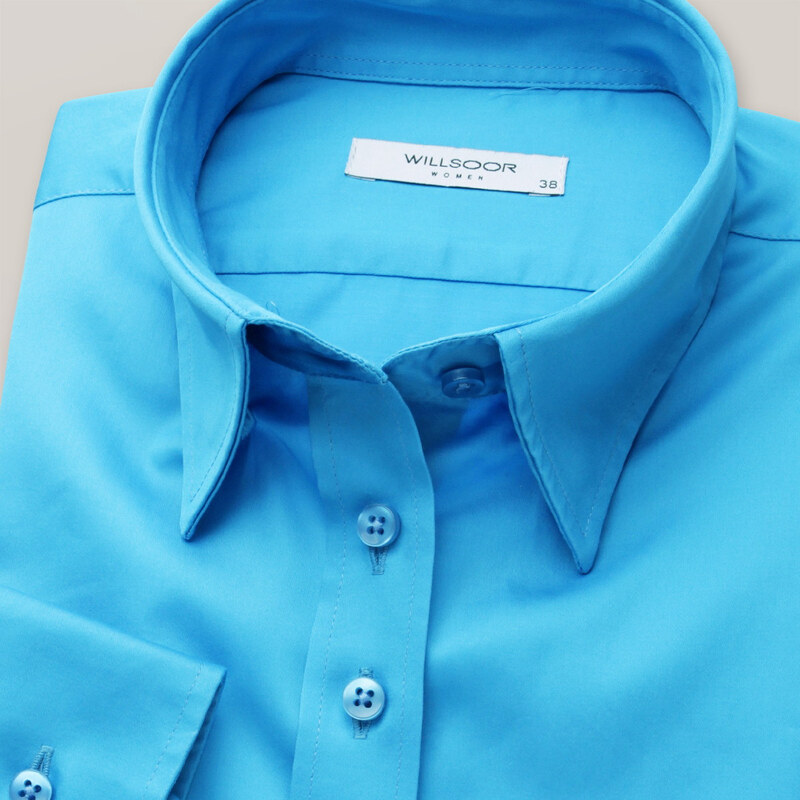 Willsoor Dámská košile světle modrá s hladkým vzorem 14605