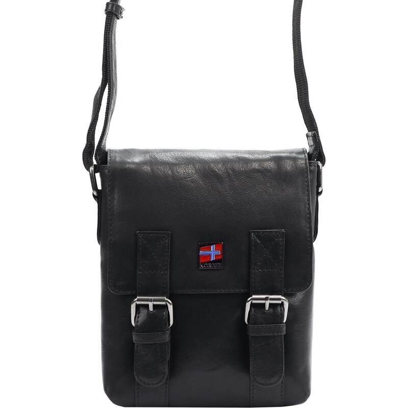 Pánská kožená taška přes rameno Nordee HN1550 černá