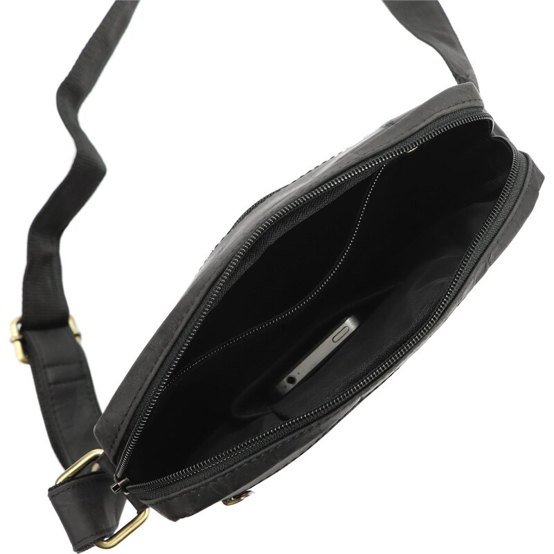 Pánská kožená taška přes rameno Nordee H7692 černá