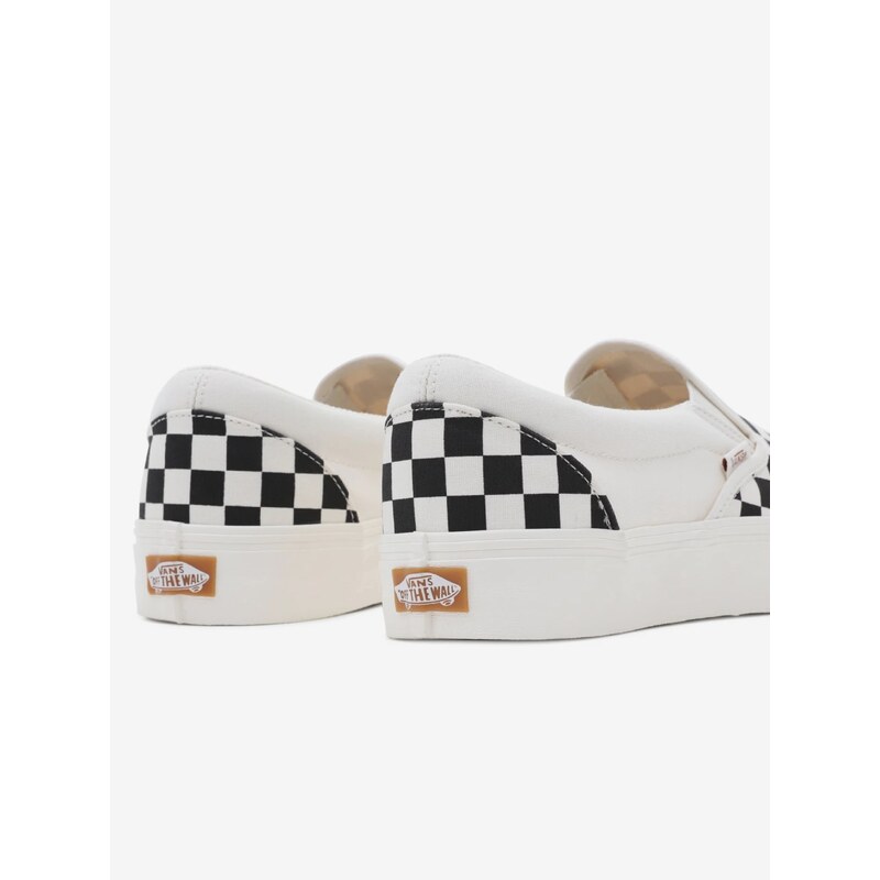 Černo-krémové kostkované slip on tenisky VANS - Dámské