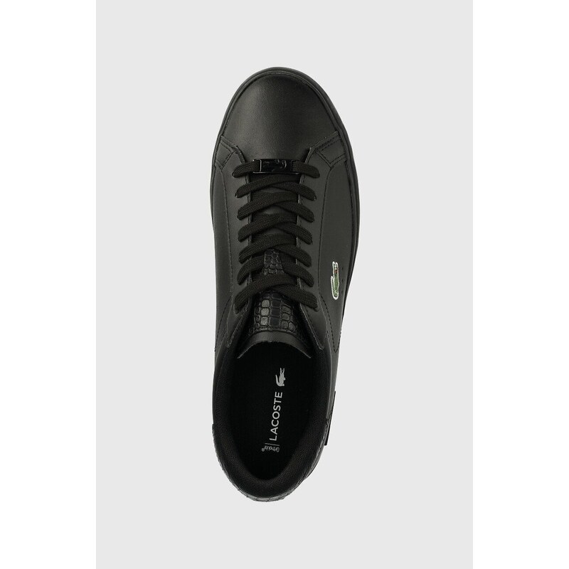 Kožené sneakers boty Lacoste POWERCOURT černá barva, 41SMA0030