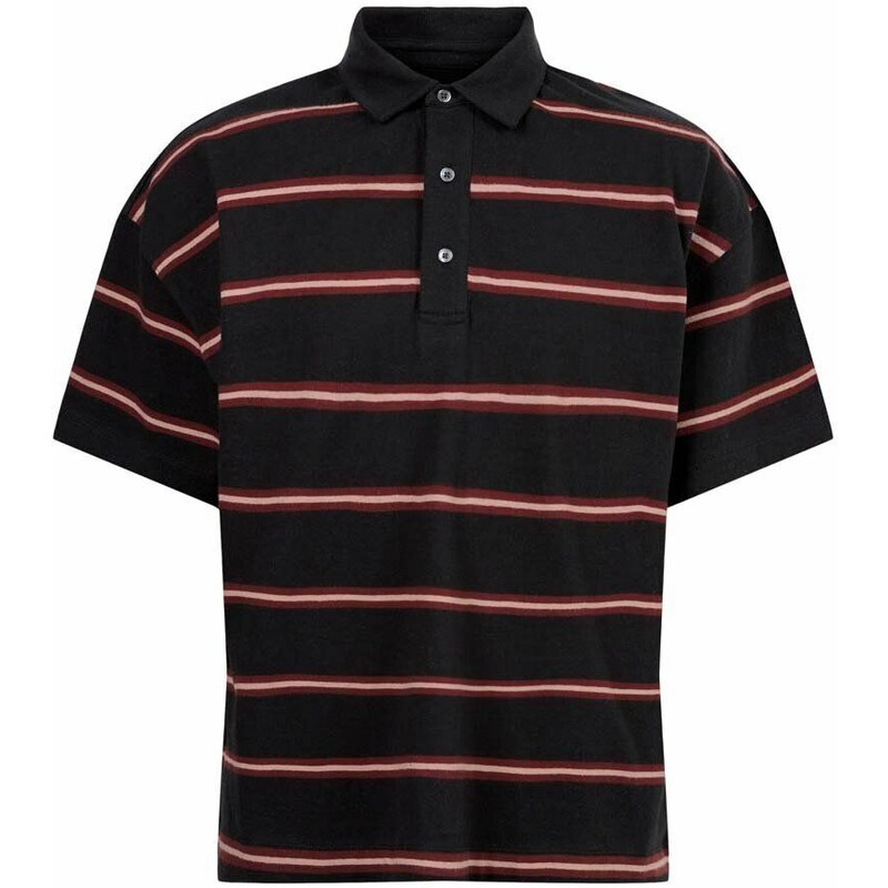 Bavlněné polo tričko AllSaints černá barva