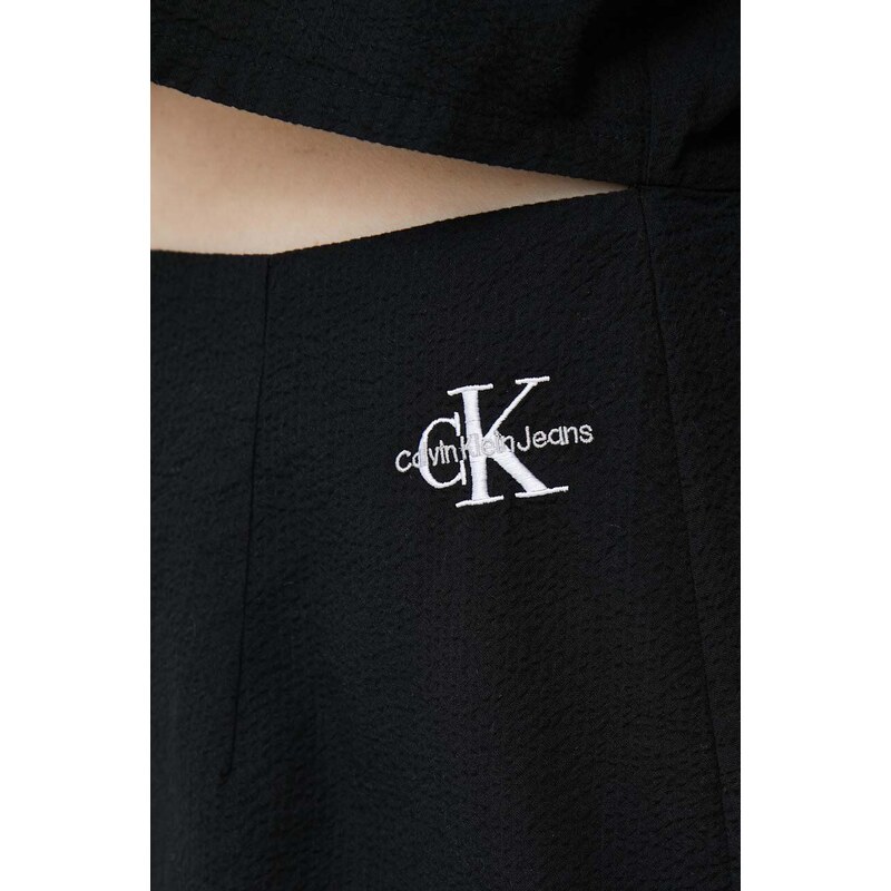 Bavlněné šaty Calvin Klein Jeans černá barva, mini