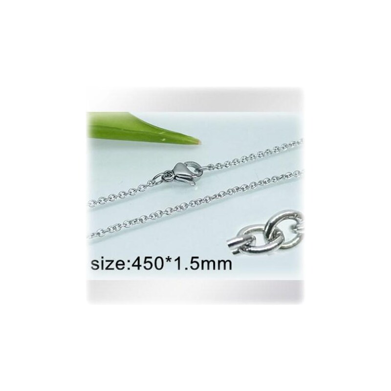 Ocelový náhrdelník - Hmotnost: 3.5g, 450*1.5mm