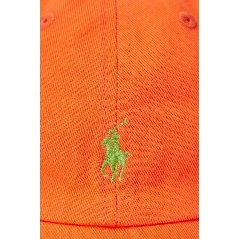 Dětská bavlněná kšiltovka Polo Ralph Lauren oranžová barva