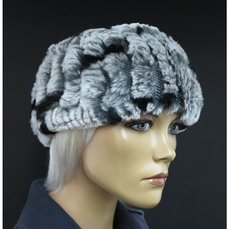 Špongr Kožešinová čelenka/nákrčník S69 Black&White činčila 77171497
