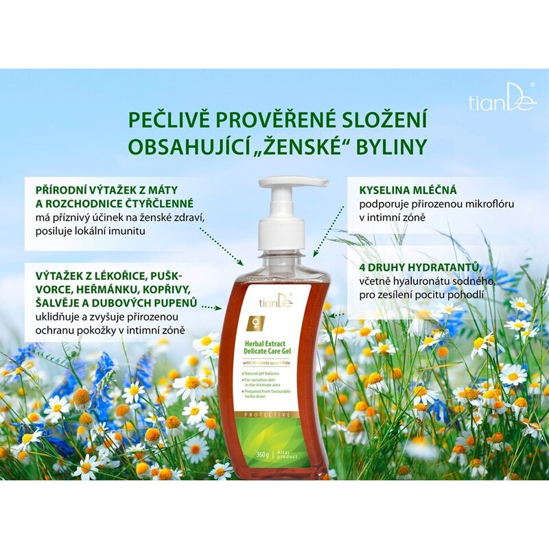 Tiande Gel pro intimní péči s bylinnými extrakty 360 g