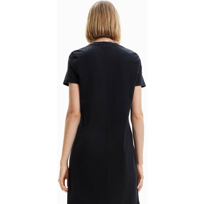 Bavlněné šaty Desigual černá barva, mini