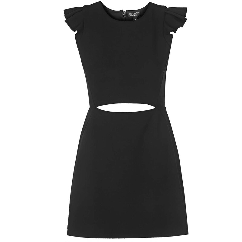 Topshop Frill Sleeve Cut-Out A-Line Dress