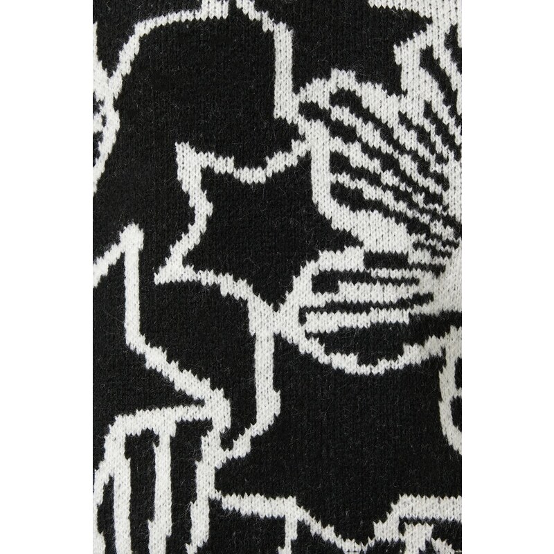 Koton pletený svetr kulatý výstřih s dlouhým rukávem hvězda vzorovaný