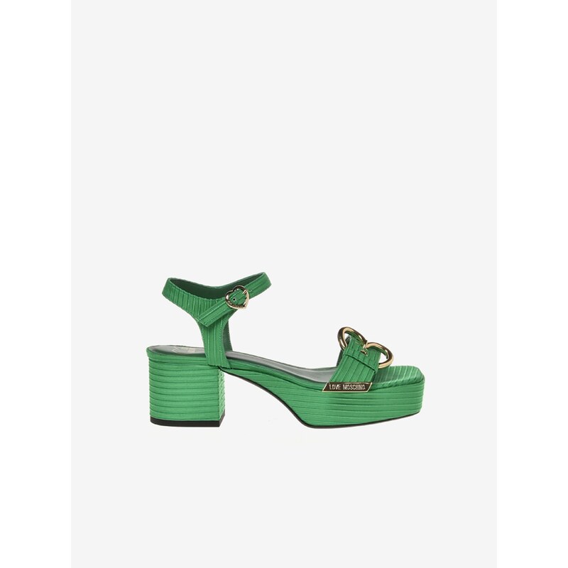 Zelené dámské sandály Love Moschino - Dámské