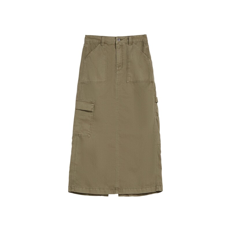 Bershka Sukně khaki